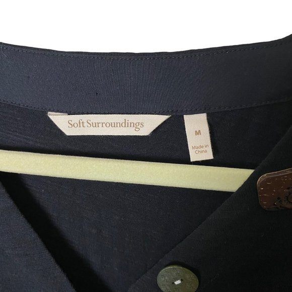 Soft Surroundings Women Size Medium Delia Button Detail Tunic Top 100% Cotton - Picture 2 of 8